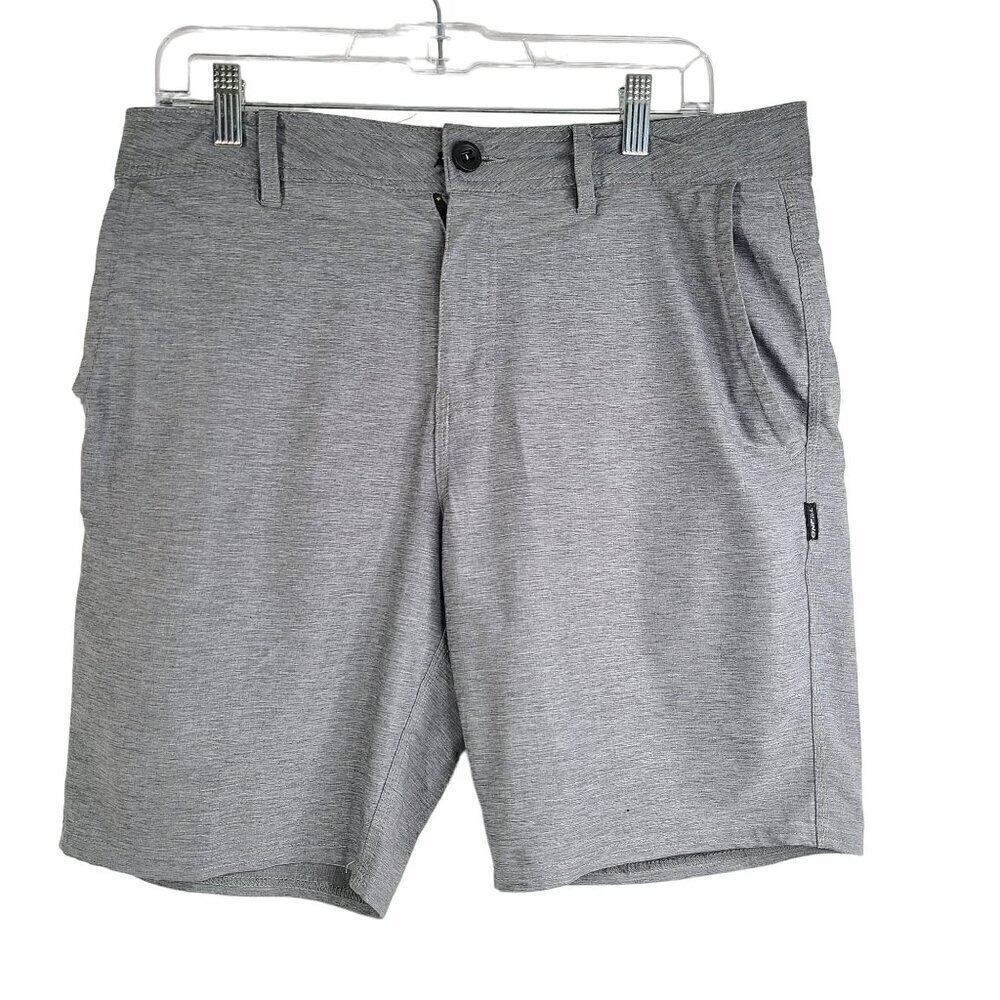 O'Neill Mens size 32 Relaxed Fit Hyperdry Heather Grey Hybrid Board Shorts